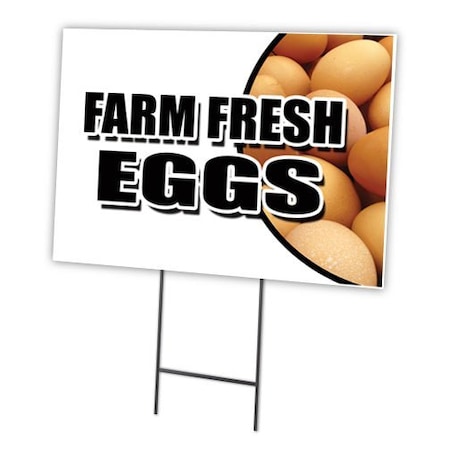 Signmission Farm Fresh Eggs Yard Sign & Stake outdoor plastic coroplast window, C-1216-DS-Farm Fresh Eggs C-1216-DS-Farm Fresh Eggs